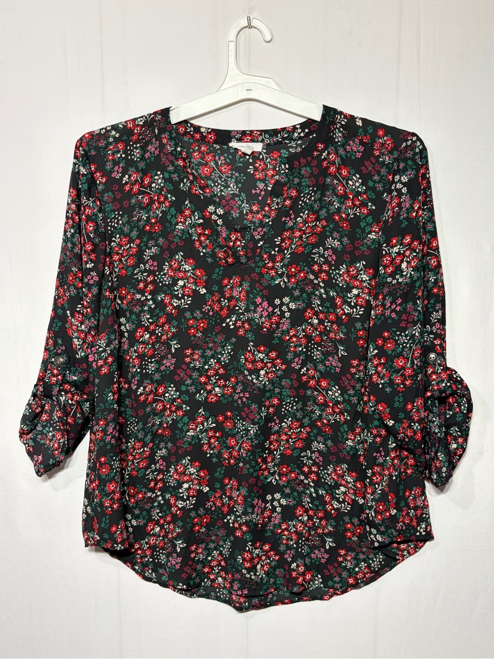 Maurices Plus Size Roll-Tab Sleeve Blouse